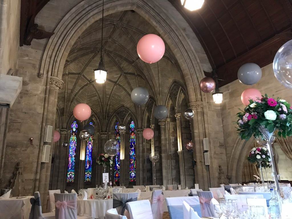 Ashdown Park Hotel and Country Club wedding suspended balloon ceiling Airmagination East