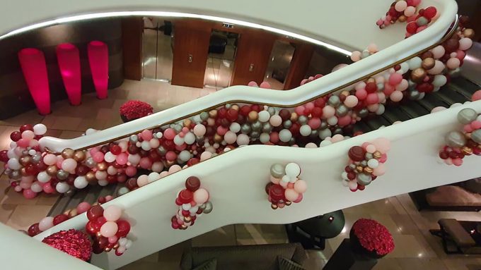 From Airmagination - Our Bespoke Balloon Creation Service - Aviator Valentines Weekend Balloon Staircase