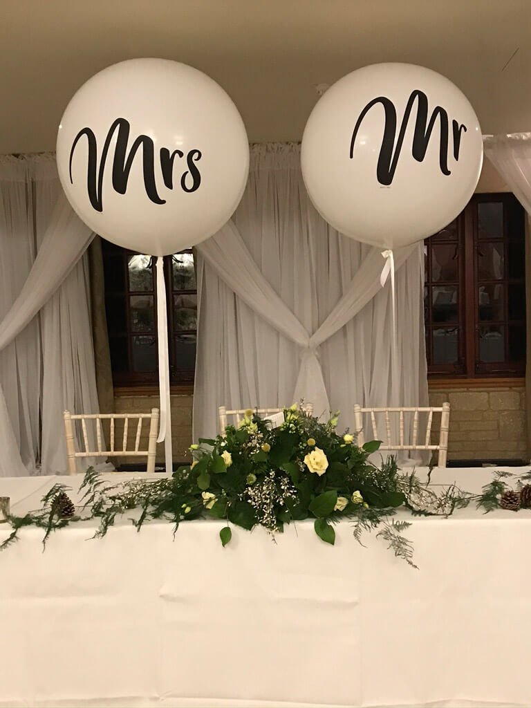 Pennyhill Park Mrs and Mr Wedding Balloons