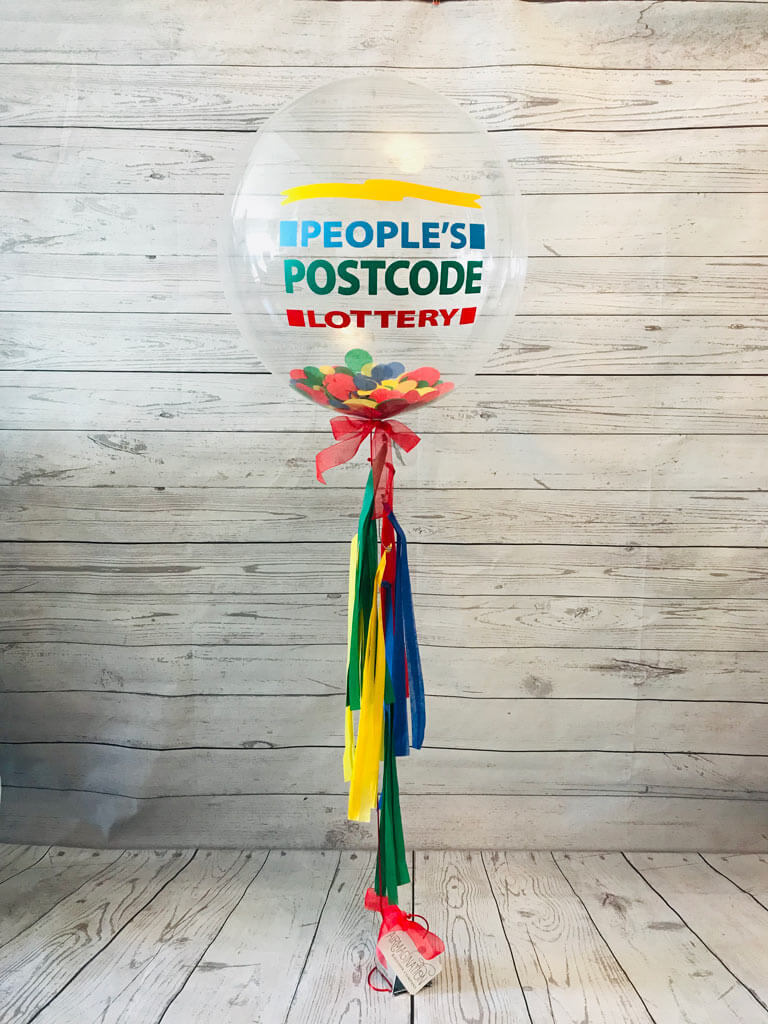 Peoples Postcode Lottery confetti bubble balloon Airmagination