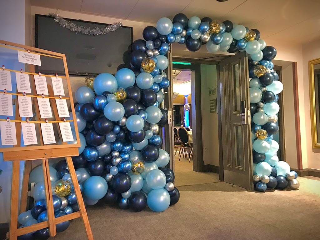 The Hogs Back Hotel christmas party organic balloon entrance arch Airmagination Surrey 1