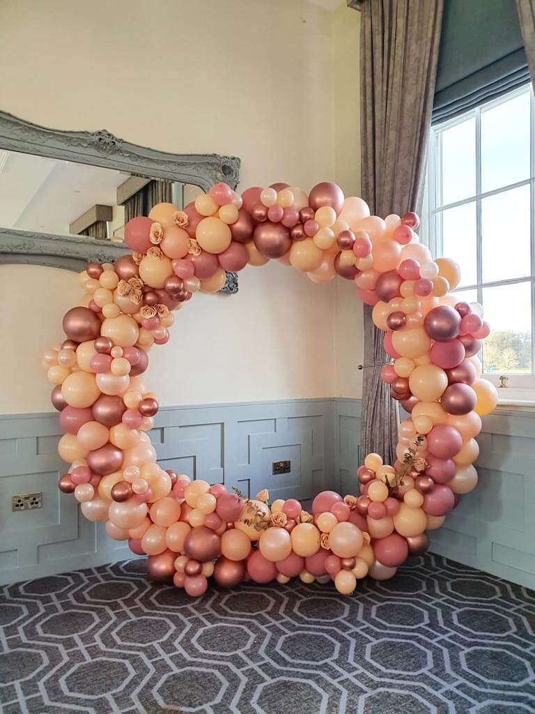 Wokefield Park Hotel Stunning organic balloon hoop with flowers 3 Airmagiation