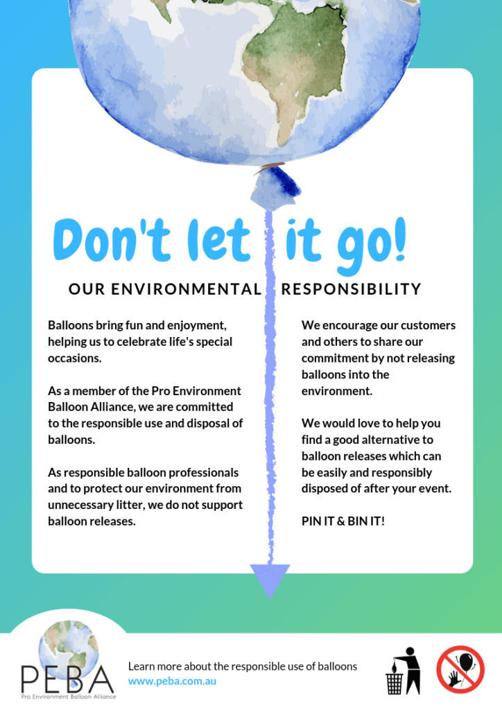 Balloons And The Environment - Dont let it Go! Our Environmental Responsibility.