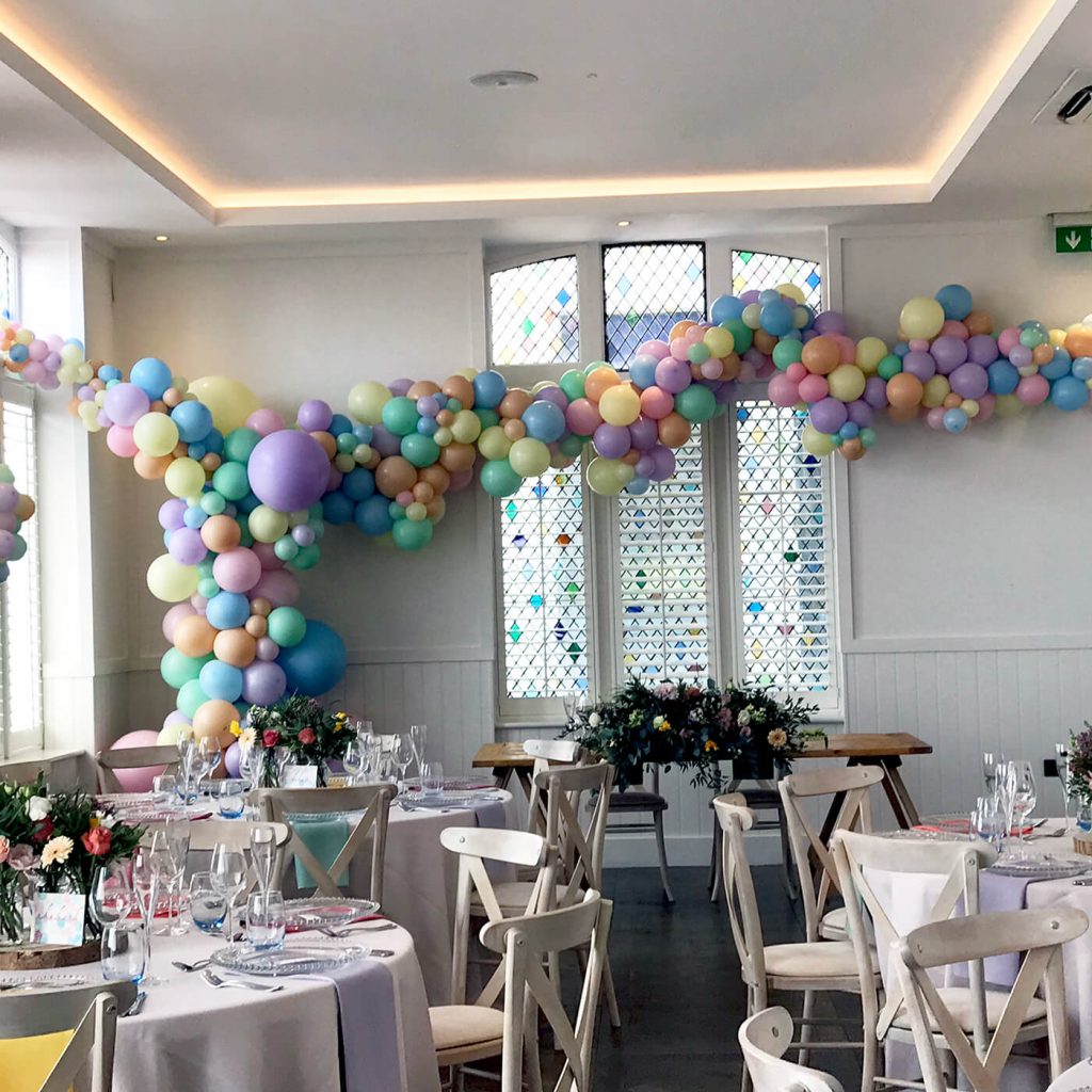 Pastel bespoke balloons for weddings at the Brighton Harbour Hotel