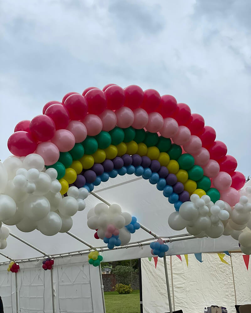Balloon rainbow childs birthday