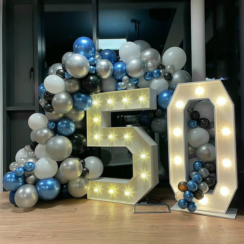 light up 50 with balloons