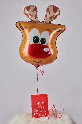 Christmas balloon and personalised sweetie bag